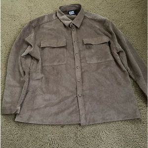 Reclaimed Vintage tan corduroy long sleeve button up